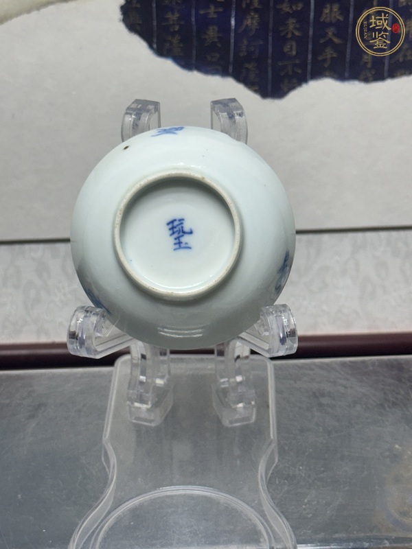 古玩陶瓷玩玉款帆船青花盤真品鑒賞圖