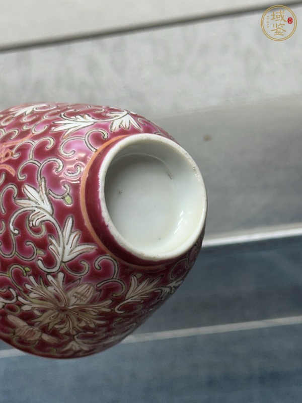 古玩陶瓷花間壽字紋粉彩杯真品鑒賞圖
