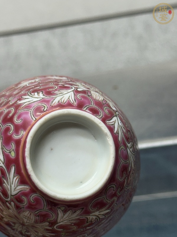 古玩陶瓷花間壽字紋粉彩杯真品鑒賞圖