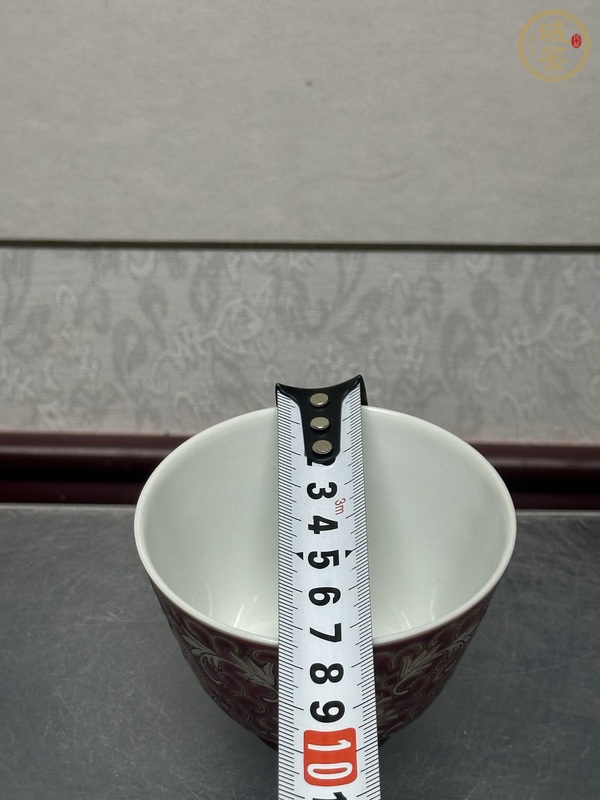 古玩陶瓷花間壽字紋粉彩杯真品鑒賞圖