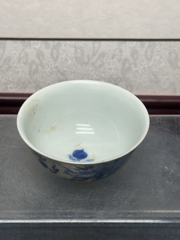 古玩陶瓷清晚期蒼龍教子龍紋青花茶園拍賣，當前價格1890元