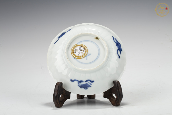 古玩陶瓷清康熙·青花鶴紋花口小盤一對(duì)真品鑒賞圖