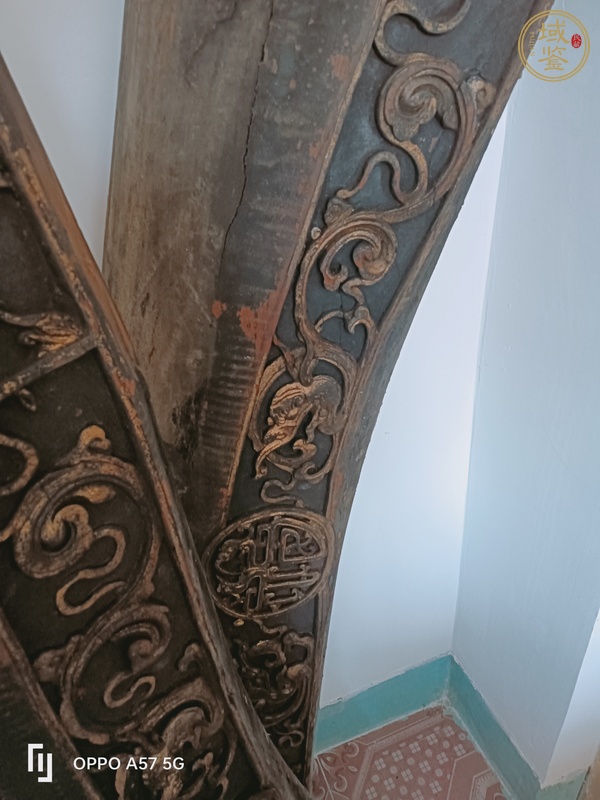 古玩雜項木雕彎大梁真品鑒賞圖