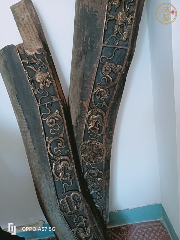 古玩雜項木雕彎大梁真品鑒賞圖
