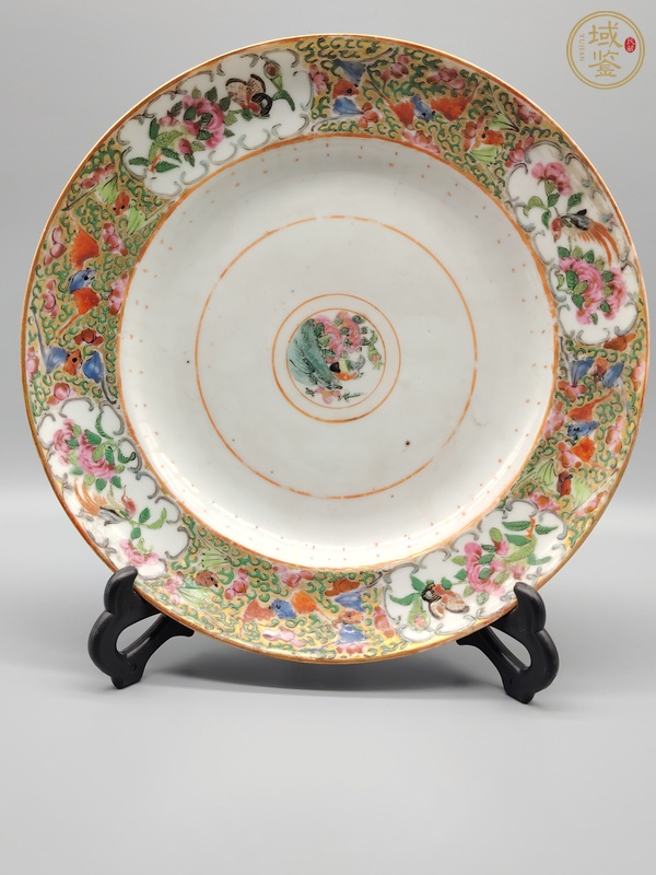 古玩陶瓷廣彩花鳥紋盤真品鑒賞圖