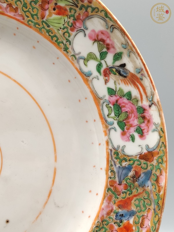 古玩陶瓷廣彩花鳥紋盤真品鑒賞圖