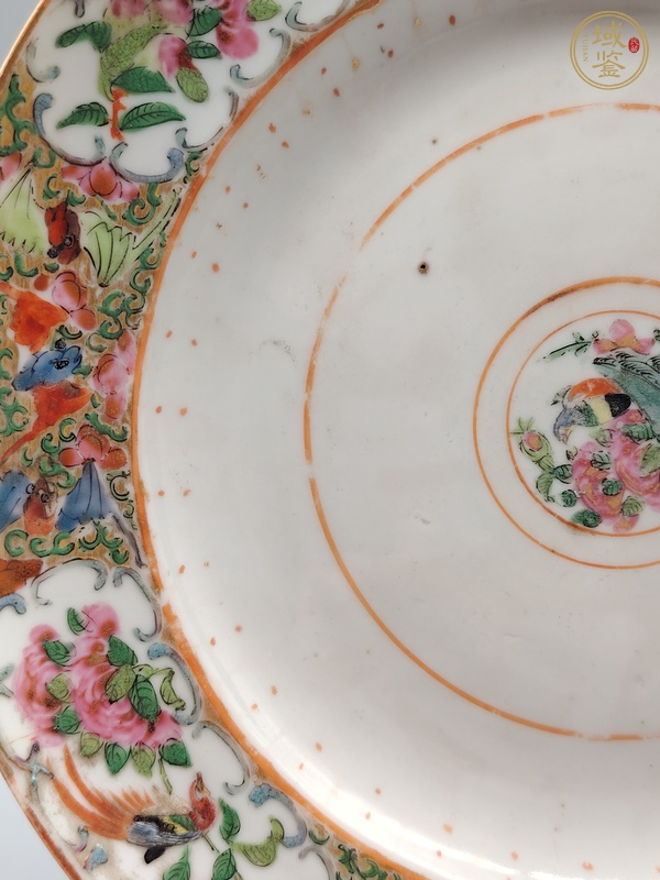 古玩陶瓷廣彩花鳥紋盤真品鑒賞圖