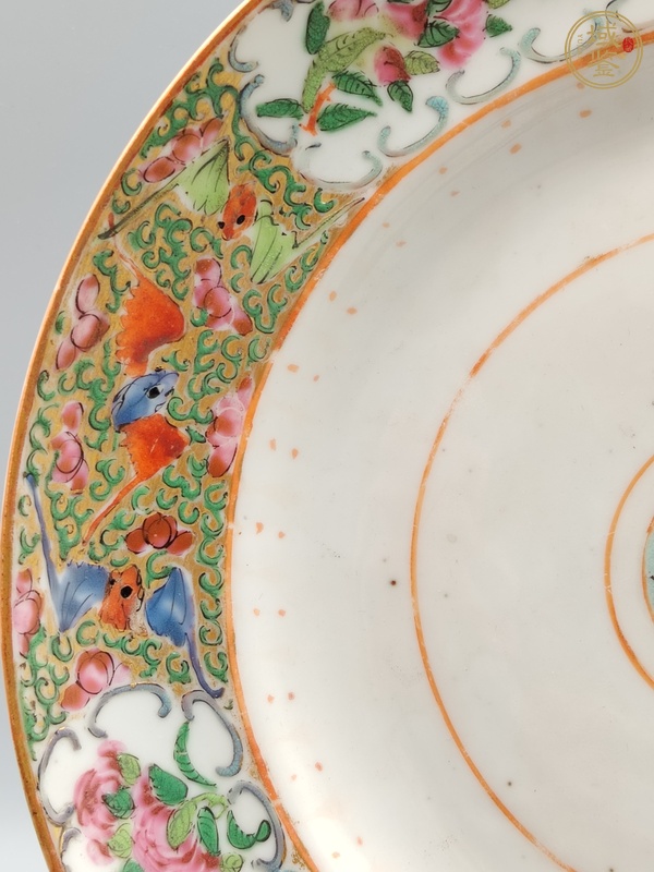 古玩陶瓷廣彩花鳥紋盤真品鑒賞圖