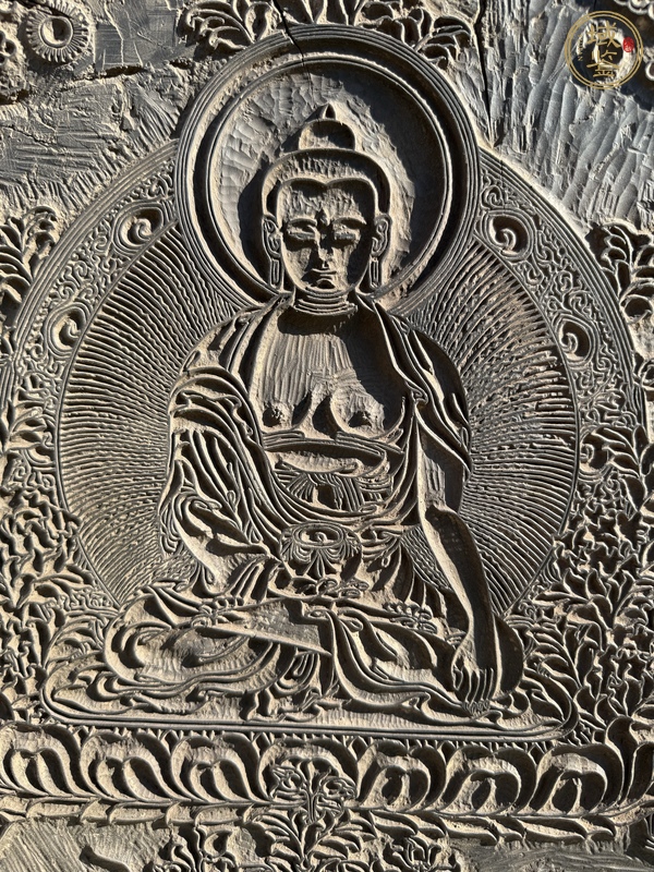 古玩雜項木雕佛印板真品鑒賞圖