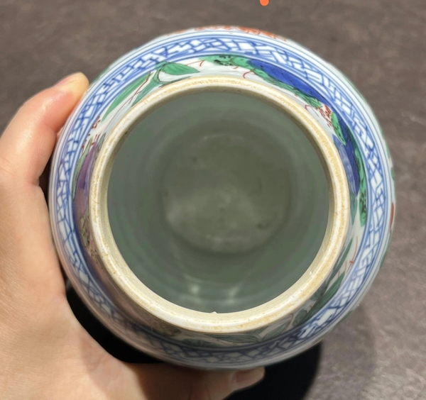 古玩陶瓷清順治 青花五彩花卉紋蓮子罐拍賣(mài)，當(dāng)前價(jià)格28000元