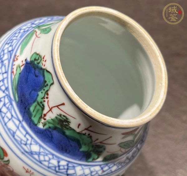 古玩陶瓷清順治 青花五彩花卉紋蓮子罐真品鑒賞圖