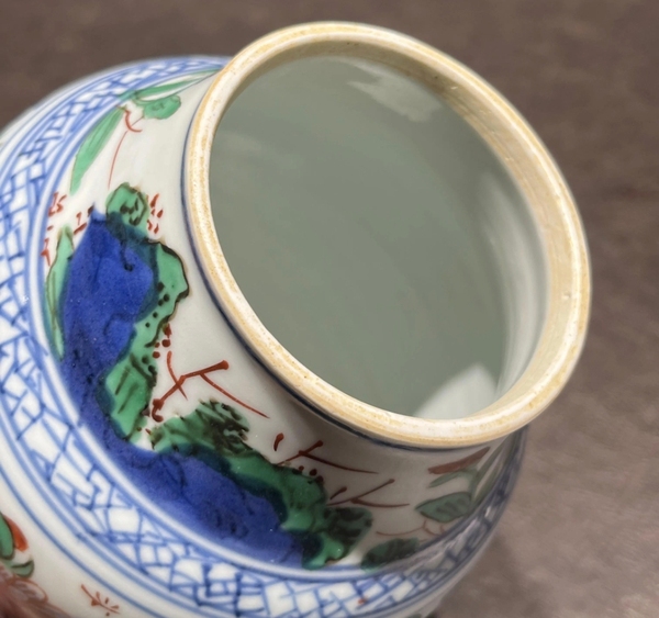 古玩陶瓷清順治 青花五彩花卉紋蓮子罐拍賣(mài)，當(dāng)前價(jià)格28000元