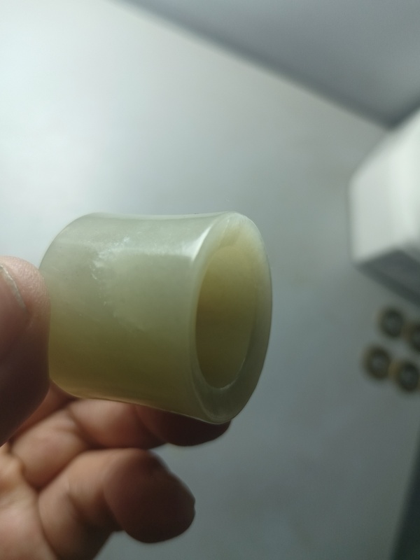 古玩玉器清代和田玉雕“素紋扳指”拍賣，當前價格1288元