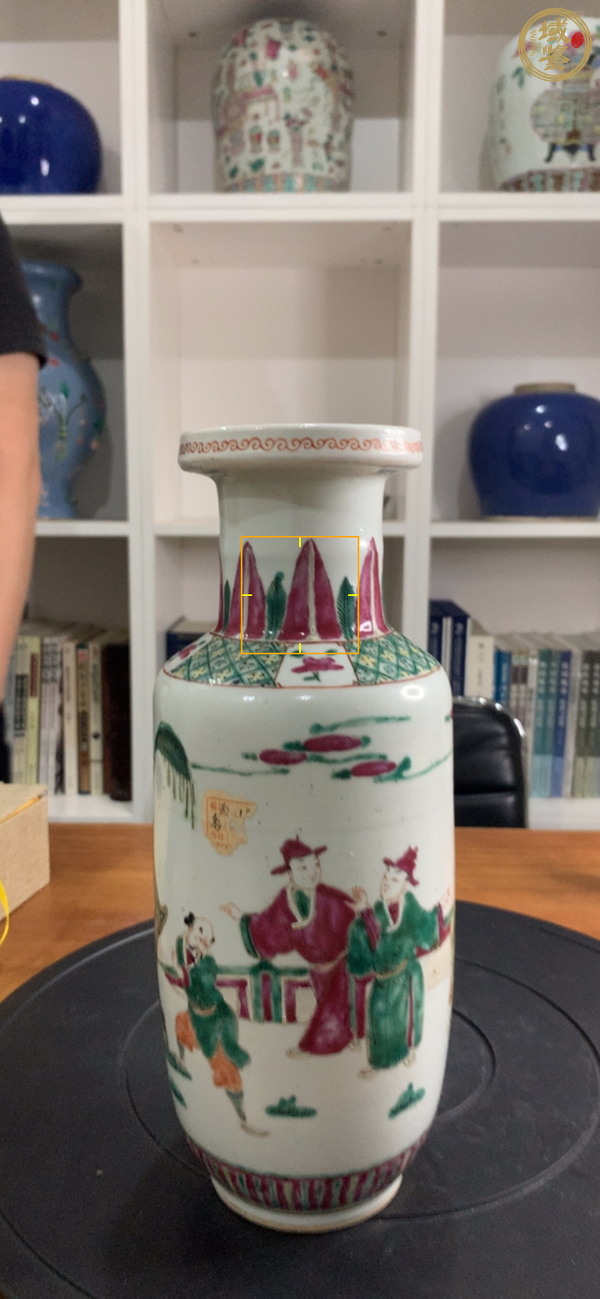 古玩陶瓷人物紋粉彩棒槌瓶真品鑒賞圖