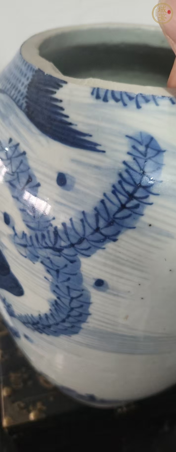 古玩陶瓷青花魚藻紋截口瓶真品鑒賞圖