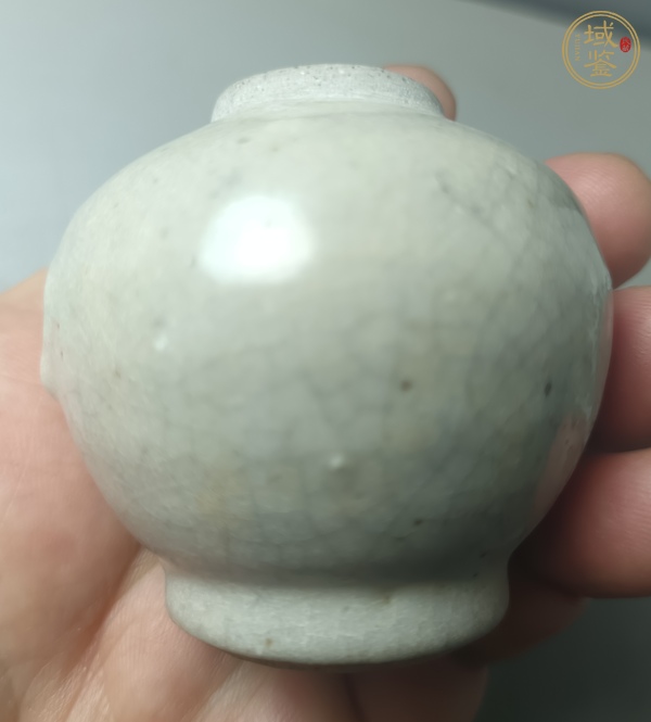 古玩陶瓷哥釉水盂真品鑒賞圖