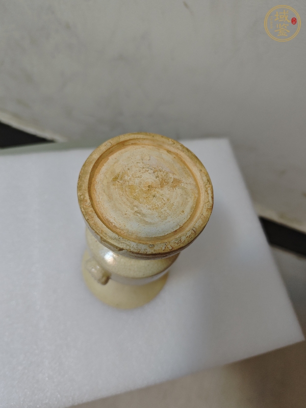 古玩陶瓷白釉雙耳花觚真品鑒賞圖