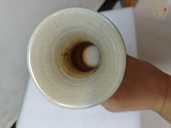 古玩陶瓷白釉雙耳花觚真品鑒賞圖