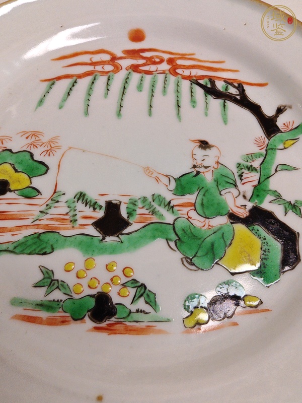 古玩陶瓷明末清初·五彩人物故事紋盤 真品鑒賞圖