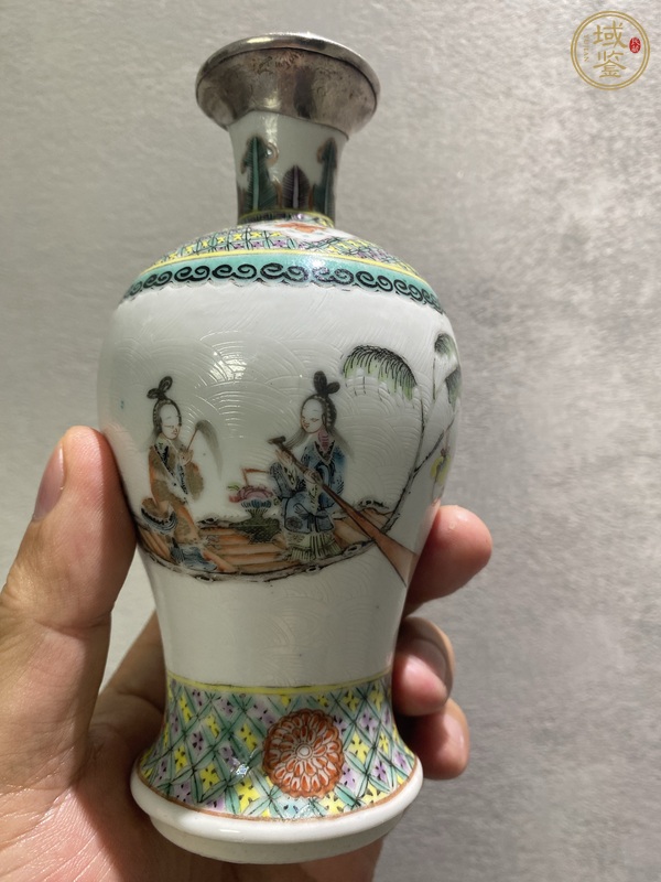 古玩陶瓷乘舟圖梅瓶真品鑒賞圖