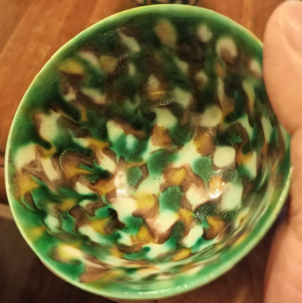古玩陶瓷虎皮三彩杯拍賣，當前價格15000元