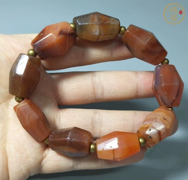 古玩玉器瑪瑙手鏈真品鑒賞圖