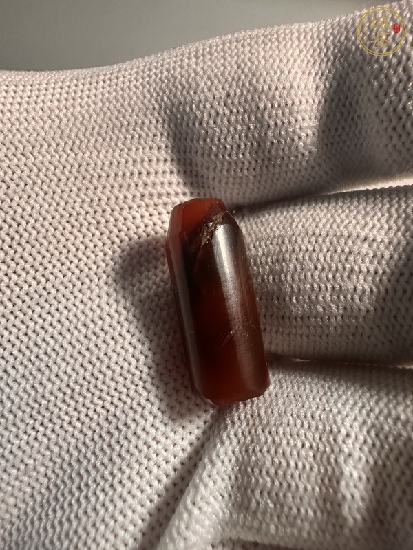 古玩玉器天然紅瑪瑙珠真品鑒賞圖