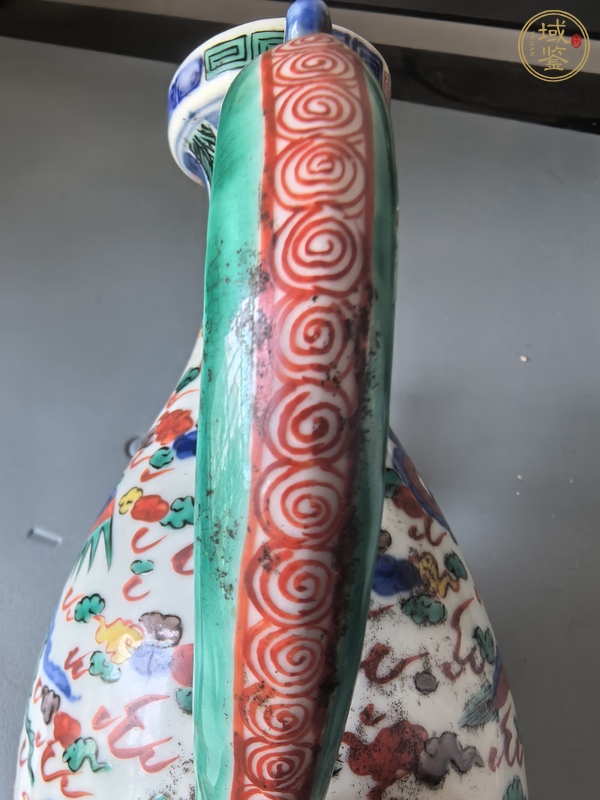 古玩陶瓷青花五彩龍鳳紋執(zhí)壺真品鑒賞圖