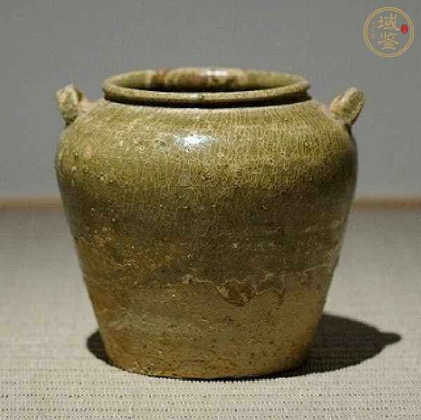 古玩陶瓷青釉雙系罐真品鑒賞圖