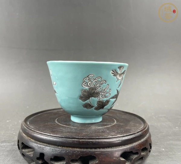 古玩陶瓷大雅齋風(fēng)格花鳥(niǎo)紋杯真品鑒賞圖