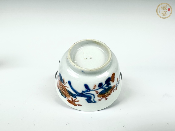 古玩陶瓷清康熙·青花礬紅描金花鳥(niǎo)紋杯碟真品鑒賞圖