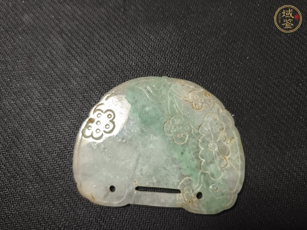古玩玉器翡翠雕“長(zhǎng)命富貴”鎖佩真品鑒賞圖