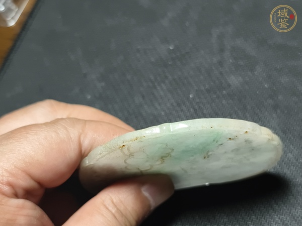 古玩玉器翡翠雕“長(zhǎng)命富貴”鎖佩真品鑒賞圖