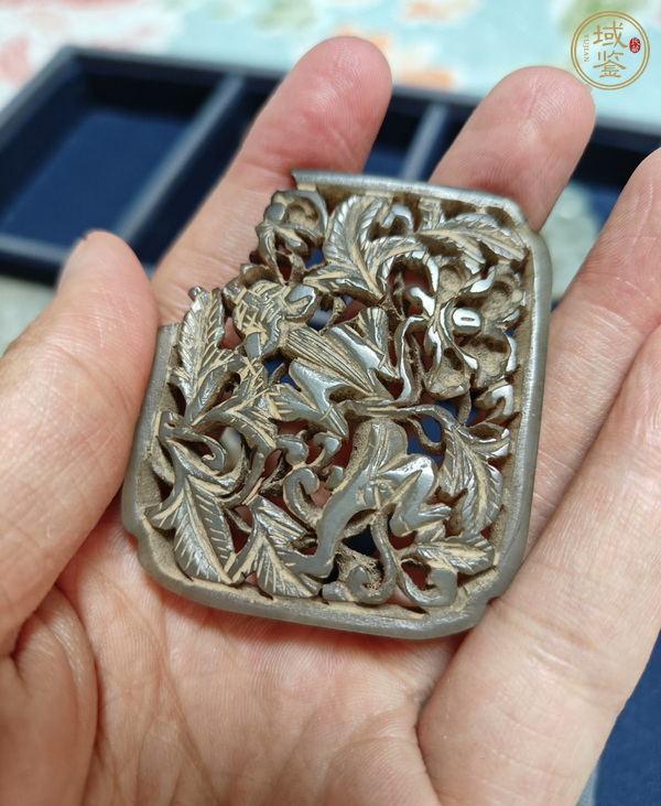 古玩玉器玉穿花螭龍紋帶板殘件真品鑒賞圖
