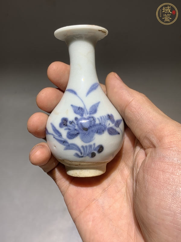古玩陶瓷青花花卉紋玉壺春瓶真品鑒賞圖