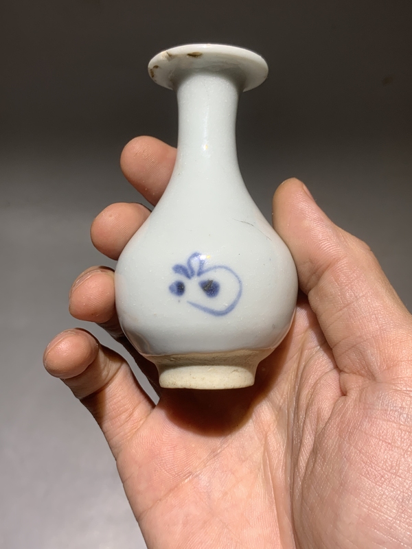 古玩陶瓷明末清初青花花卉紋玉壺春瓶拍賣，當前價格688元
