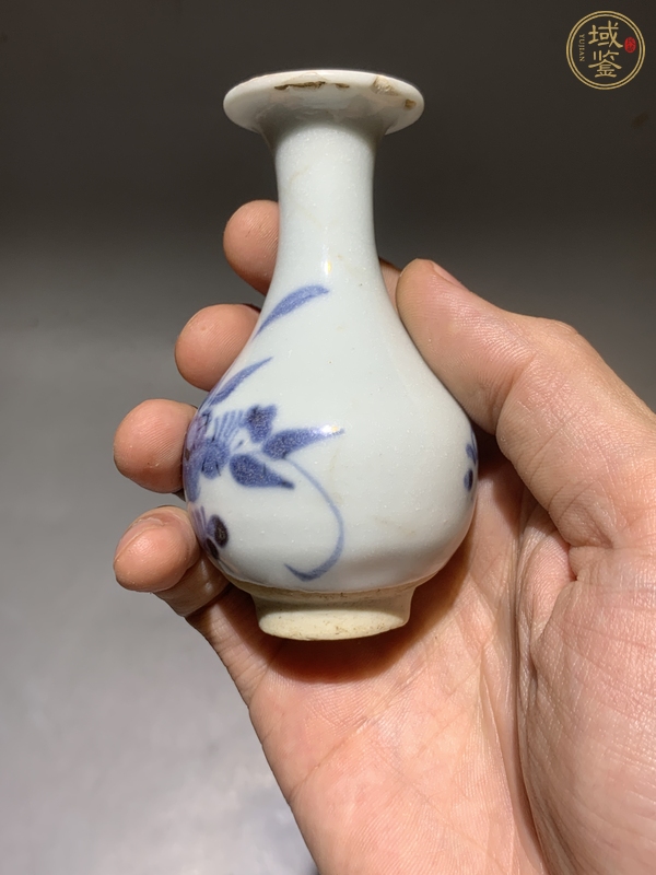 古玩陶瓷青花花卉紋玉壺春瓶真品鑒賞圖