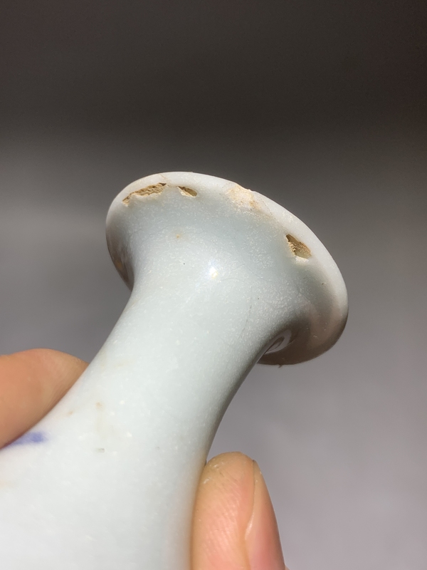 古玩陶瓷明末清初青花花卉紋玉壺春瓶拍賣，當前價格688元
