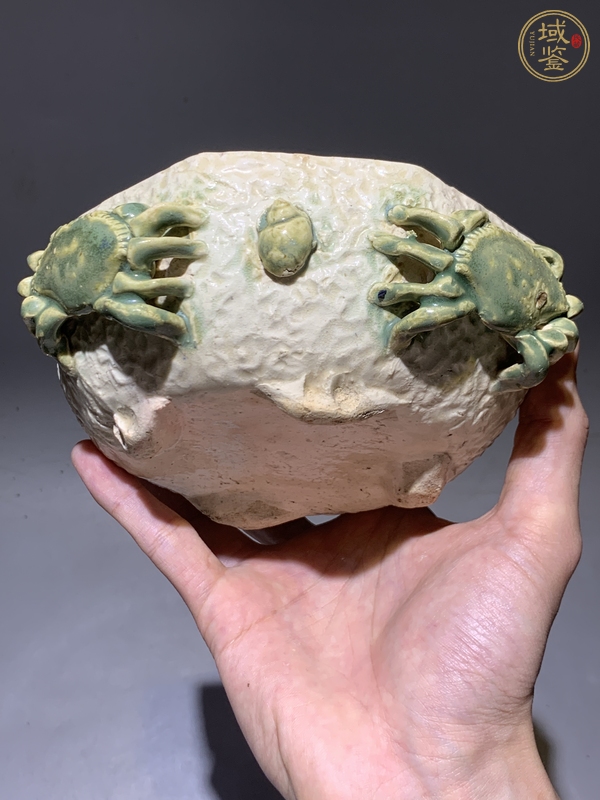 古玩陶瓷綠彩八方水洗真品鑒賞圖