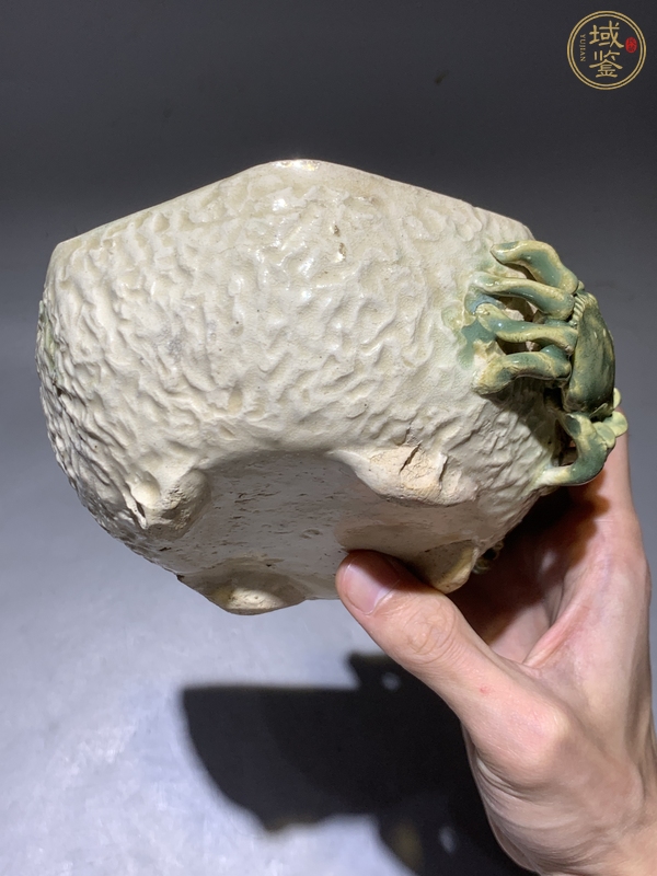 古玩陶瓷綠彩八方水洗真品鑒賞圖