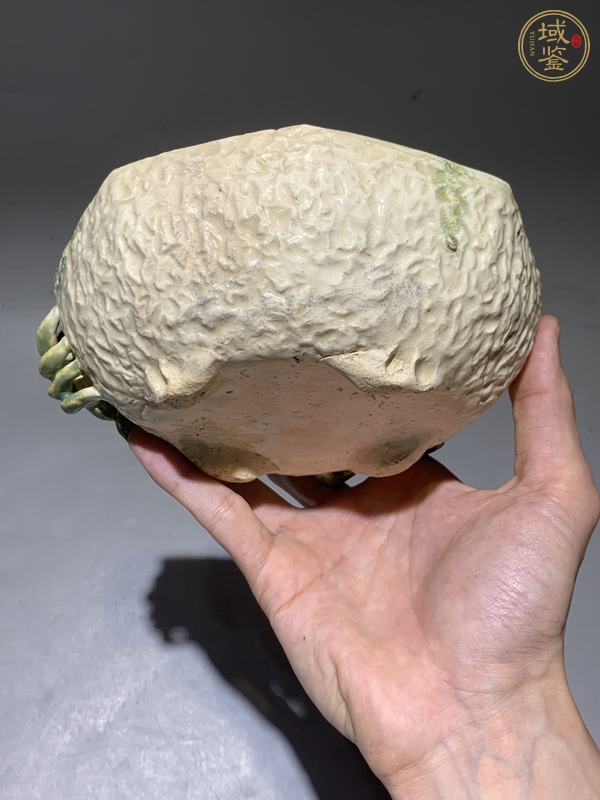 古玩陶瓷綠彩八方水洗真品鑒賞圖