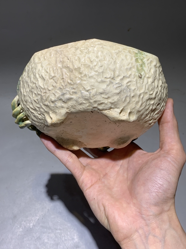 古玩陶瓷清代蟹甲八方洗 水仙盆拍賣，當前價格999元