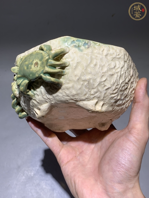 古玩陶瓷綠彩八方水洗真品鑒賞圖