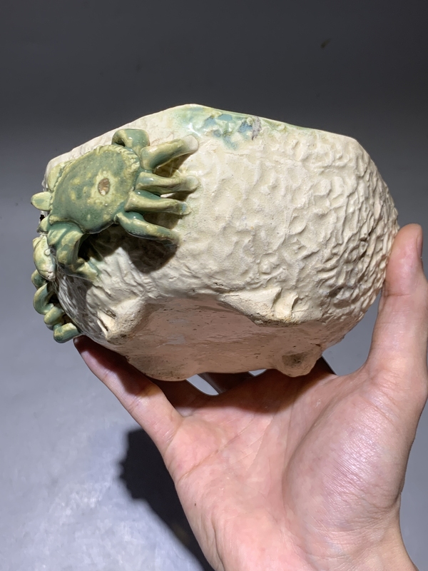 古玩陶瓷清代蟹甲八方洗 水仙盆拍賣，當前價格999元