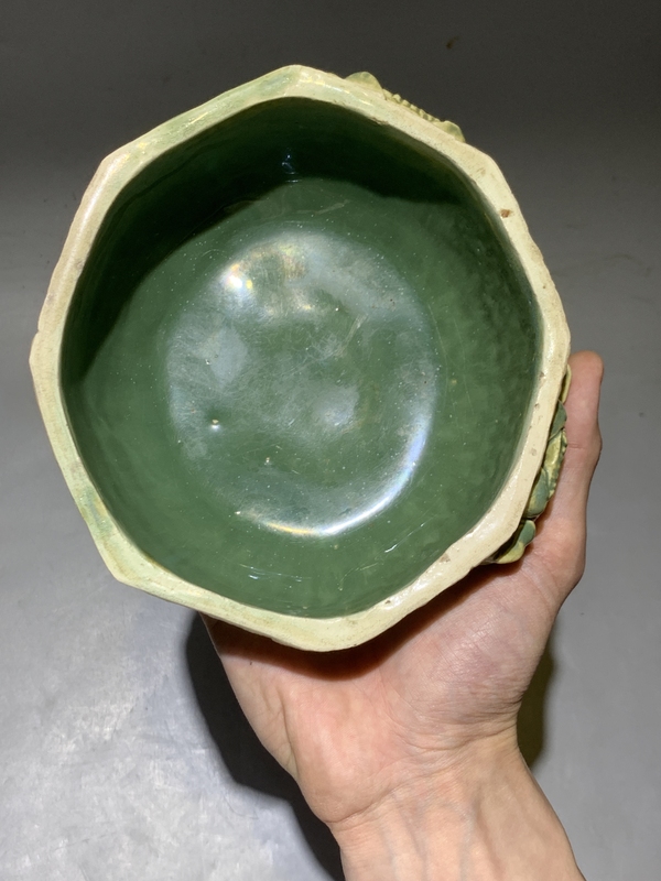 古玩陶瓷清代蟹甲八方洗 水仙盆拍賣，當前價格999元