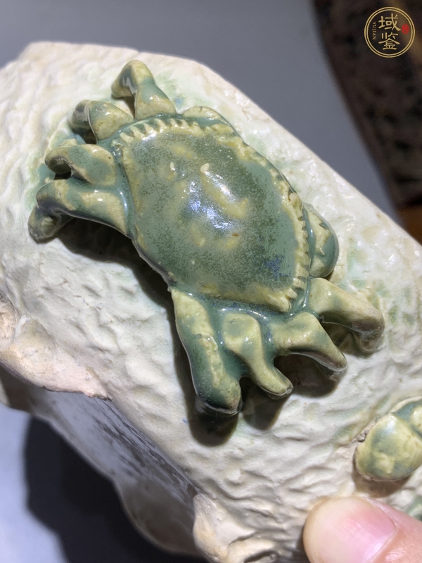古玩陶瓷綠彩八方水洗真品鑒賞圖
