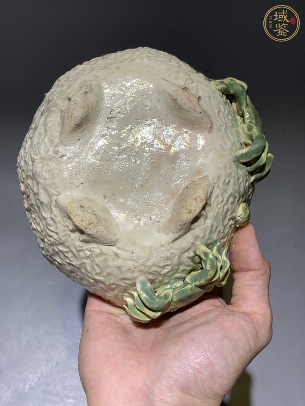 古玩陶瓷綠彩八方水洗真品鑒賞圖