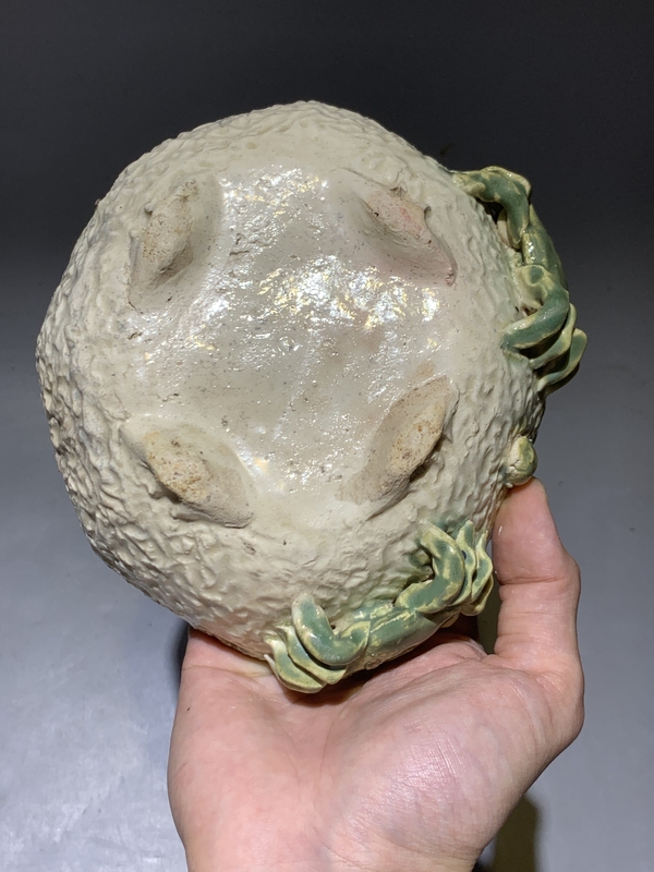 古玩陶瓷清代蟹甲八方洗 水仙盆拍賣，當前價格999元