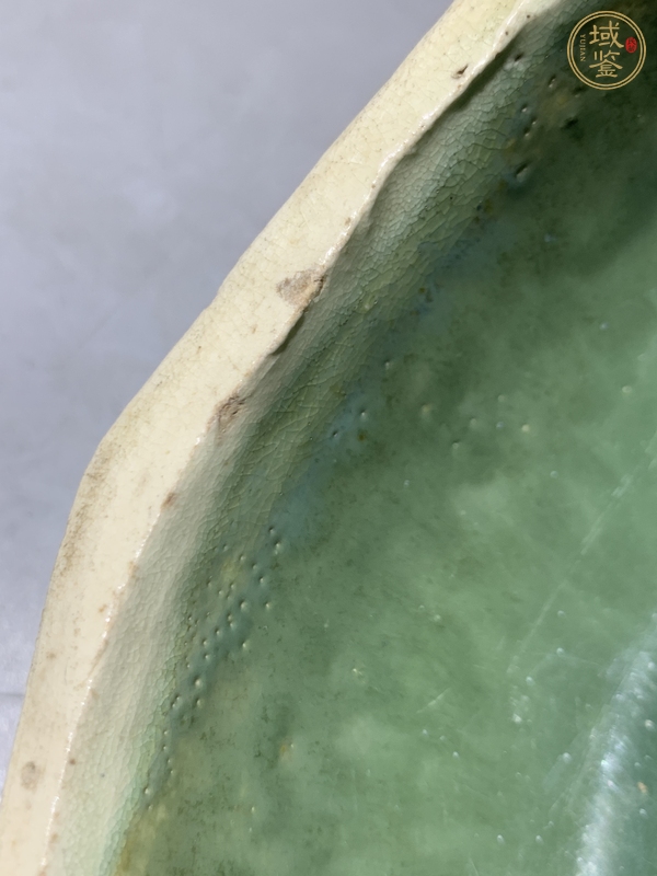 古玩陶瓷綠彩八方水洗真品鑒賞圖