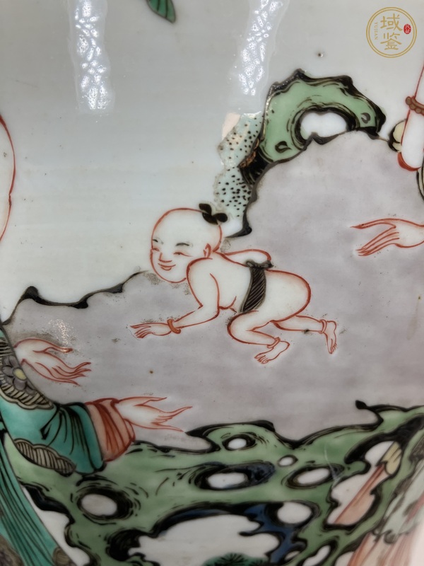 古玩陶瓷對弈圖五彩將軍罐真品鑒賞圖
